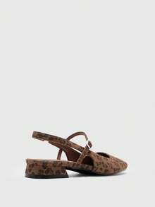 CUCCOO BIZCHIC Giày nữ thời trang màu đỏ kiểu Mary Jane, quai sau, gót thấp, mũi vuông, thoải mái, giày cao gót dự lễ tốt nghiệp, giày dự tiệc mùa hè, mùa xuân, lễ Phục sinh, Giáng sinh. - Mẫu báo nâu - Xem 10