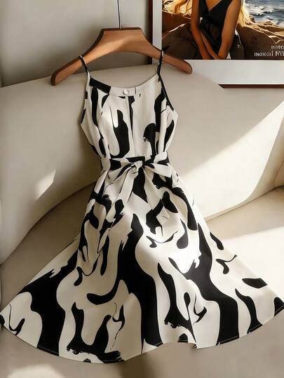 Franclia Nuevo vestido casual de mujer elegante con cuello en V, detalles plisados y cinturón, para primavera/verano