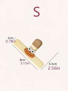 SHEIN 1/2 件可爱卡通零食夹，多功能食品封口机，防潮收纳夹，适用于厨房、办公室、学校 - 塑料食品袋密封夹，家用厨房收纳配件 - 彩色 - 查看 8