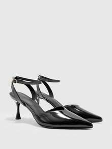 CUCCOO BIZCHIC Giày sandal cao gót mũi nhọn tối giản, thanh lịch màu đen dành cho nữ, thích hợp mặc đi làm hoặc đi làm. - màu đen - Xem 7
