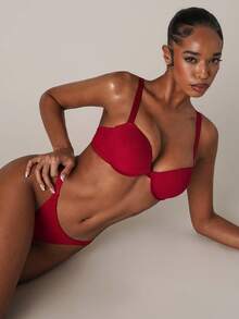 SHEIN BAE 2pcs/Set Women's Underwear (With Underwire) - Burgundy - View 9