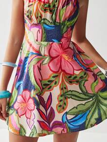 Soleia 女士度假休闲印花露背迷你连衣裙 - 彩色 - 查看 7