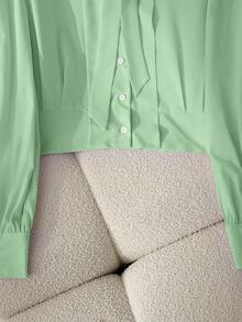 GlowEve Ladies' Elegant And Commuter Autumn Shirts - Mint Green - View 3