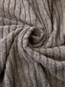 Auralis Bộ đồ 2 mảnh dành cho nữ cỡ lớn, màu trơn, cổ tròn, vai rớt, tay dài, chất liệu gân, gồm áo thun và váy không tay, kiểu dáng thường ngày. - Màu Khaki - Xem 7