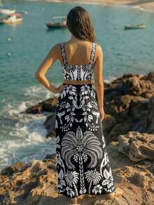 CAJUNI Women Two-Piece Outfits - Black and White - View 2