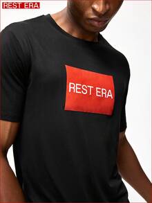 SHEIN 1pc Men's Black Short Sleeve Casual Undershirt, Summer - Black - View 4