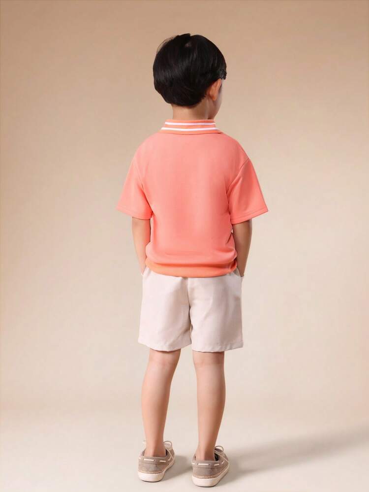 Ensemble polo corail et short assorti