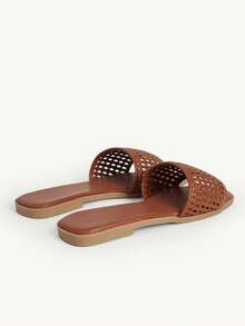 CUCCOO CHICEST Women's French Braided Open Toe Casual Beach Sandals For Summer Wedding Shoes Spring Shoes Bride Shoes - Brown - View 5