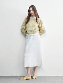 CUCCOO BIZCHIC 女士平底鞋，尖头优雅凉鞋，饰有蝴蝶结和金属铆钉，柔软皮革鞋底，适合工作通勤和日常穿着。 - 黃色 - 查看 6