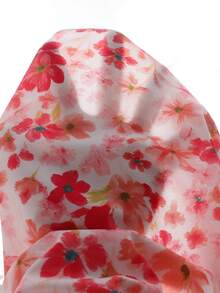 Đầm kiểu Trung Đông mùa xuân/hè cho bé gái, họa tiết hoa hồng trên nền trắng mềm mại, cổ áo thêu họa tiết hình học màu vàng, tay dài viền tinh tế, dáng suông dài phù hợp với phong cách Trung Đông. - Nhiều màu - Xem 4