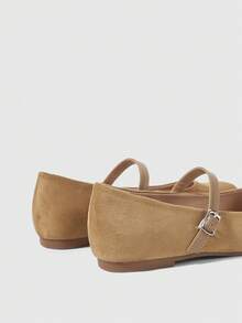 Sleekvia Women's Buckle Design Casual Versatile Flat Shoes - Khaki - View 9