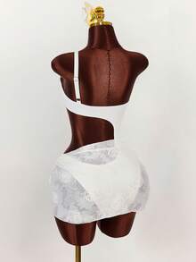 Amplova 女士镂空腰部金属装饰性感三角连体泳衣 - 綠色 - 查看 12