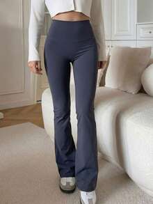 DAZY Women's Solid Color Minimalist Leggings, Everyday Wear - Navy Blue - View 4