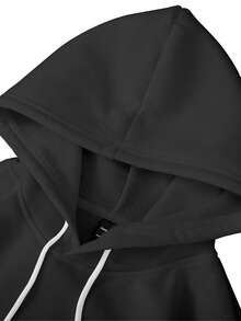 Manfinity Hypemode Áo hoodie nam dáng rộng, in khẩu hiệu, vai rớt, có dây rút. - Nhiều màu - Xem 6