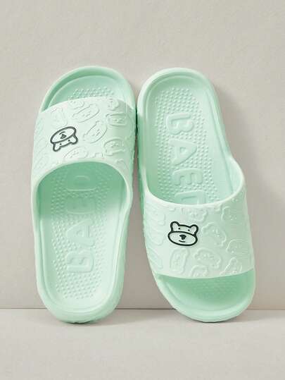 Cuccoo Ladies Stepping On Slippers, Basic Style, Comfortable Foot Feel, Summer Beach Walking Slippers, Home Slippers, Solid Color, Geometric Pattern, Suitable For Both Indoor And Outdoor Use