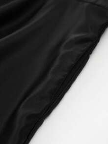SHEIN Privé Women's Solid Color Backless Sexy Halter Mini Dress - Black - View 4