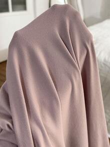 SHEIN Casual Letter Embroidered Maternity Dress With Stand Collar And Front Button, Loungewear - Mocha Brown - View 6