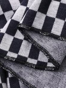 FRIFUL Women's Plaid Hem Pleated Straight Leg Pants, Loose Casual Versatile Spring Trousers - Black - View 7