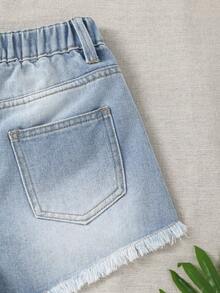 Tween Girls Y2K Style Jeans, Vintage Light Wash Distressed, Ripped, Frayed, Relaxed Fit, Soft & Comfortable Fabric, & Versatile, Girls Denim - Light Wash - View 4