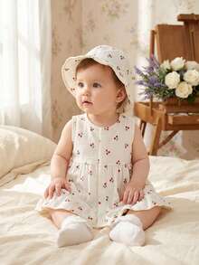 SHEIN Đầm ren hoa không tay thời trang cho bé gái, đầm mặc ngoài trời thoải mái cho bé gái, mùa hè. - Nhiều màu - Xem 8