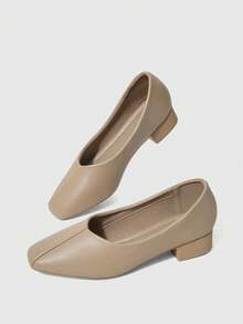 Sleekvia Women's Solid Color Fashionable High Heels For Daily Wear - Khaki - View 2