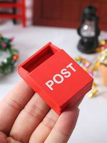 MINKOJA - SELECTS 3/5/7 Pcs 1:12 Scale Mini Wooden Mailbox "POST" Label, Realistic Miniature Letter Box Dollhouse Landscape, Compatible With Mini Furniture, Ideal Play,Collection - Multicolor - View 3