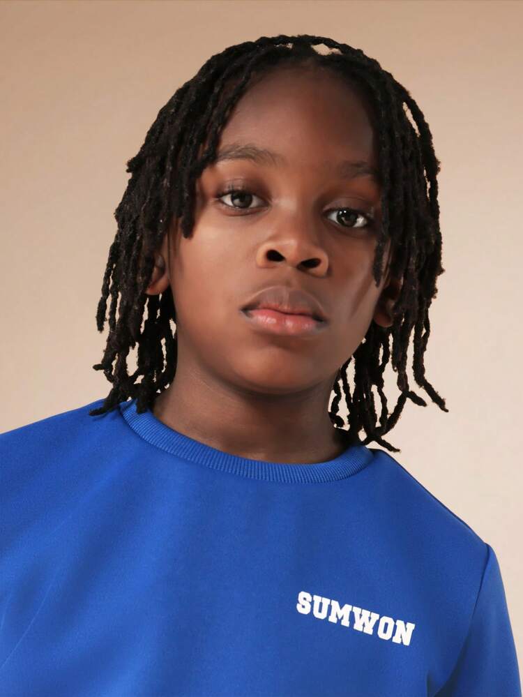 Text Print Crew Neck Tee