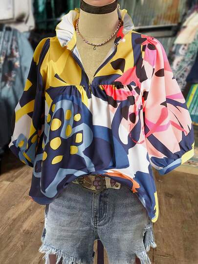 Linhara Camisa casual elegante y de moda para tallas grandes, diseño favorecedora