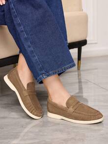 Sleekvia Zapatos planos para mujer - Marrón claro - Ver 4