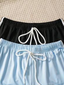 2 st set med loungebyxor för kvinnor, sportiga och avslappnade - Multifärgad - Visa 5