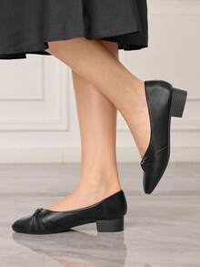 Sleekvia 女士休闲百搭低跟通勤鞋 - 黑色 - 查看 5