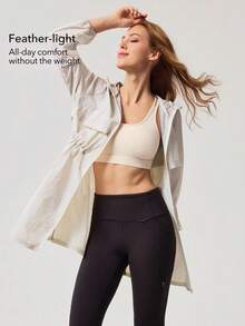 OutZeal 女士防晒外套 夏季露营徒步 防紫外线 透气长款户外上衣 - 灰色 - 查看 4