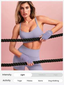 GLOWMODE 4.3英寸 FeatherFit™ 高腰短裤，内置防滑裤带，适合低冲击瑜伽、普拉提、日常休闲穿着 - 淡紫色 - 查看 7