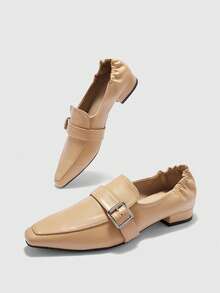 CUCCOO BIZCHIC Women's Buckle Design Casual Fashionable Flat Shoes - Light coffee - View 10