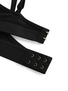 Ocili Áo ngực dệt kim cotton thoải mái dành cho nữ - màu đen - Xem 10