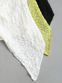 Sweetra 3件套女士夏季休闲度假简约纯色纹理面料扭结前片露脐上衣 - 彩色 - 查看 7