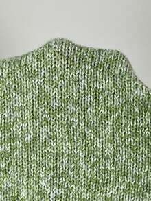 Aloruh Top en tricot à col montant, manches courtes ajustées et courtes pour femmes - Vert - Voir 9