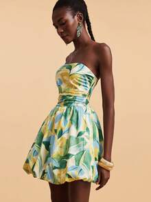 Travachic 女士碎花抹胸迷你连衣裙 - 彩色 - 查看 4