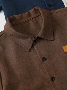 Paquete múltiple de camisas de manga corta con estampado minimalista para adolescentes - Multicolor - Ver 4