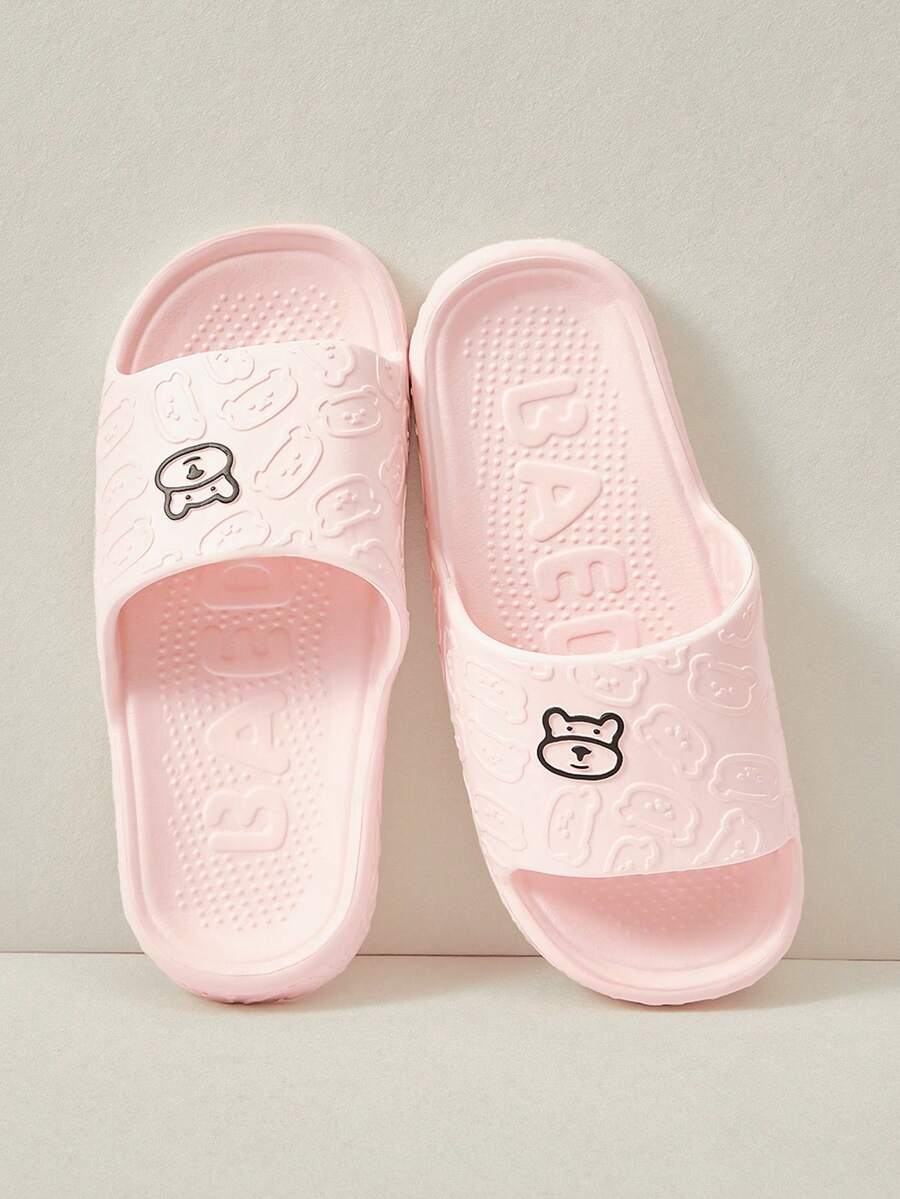 Cuccoo Ladies Stepping On Slippers, Basic Style, Comfortable Foot Feel, Summer Beach Walking Slippers, Home Slippers, Solid Color, Geometric Pattern, Suitable For Both Indoor And Outdoor Use - Pink - View 1