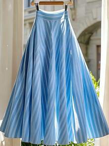 Franclia Women's Casual A-Line Striped Skirt - Multicolor - View 2