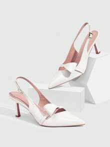 CUCCOO SZL Casual Minimalist Solid Color Pointed Toe Women Pumps Spring Shoes - White - View 2