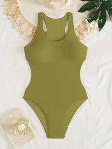 Swim SPRTY Đồ bơi một mảnh mới dành cho nữ, phong cách thể thao gợi cảm cho bãi biển, khu nghỉ dưỡng, mùa hè - màu xanh lá - Xem 7