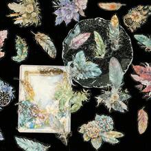 30 Pcs Vintage Flower & Leaf Stickers - Waterproof PET With Gold Foil, For Kids Journal & Kpop Photocard Deco - Multicolor - View 6