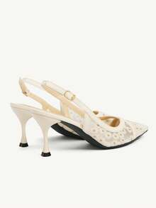 CUCCOO CHICEST Women's Pointed Toe Buckle Design Daisy Elegant High Heels - Apricot - View 9