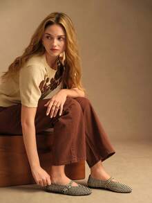 Rosivie Women's Casual Buckle Design Flat Loafers, Versatile For Daily Wear - Black and White - View 1