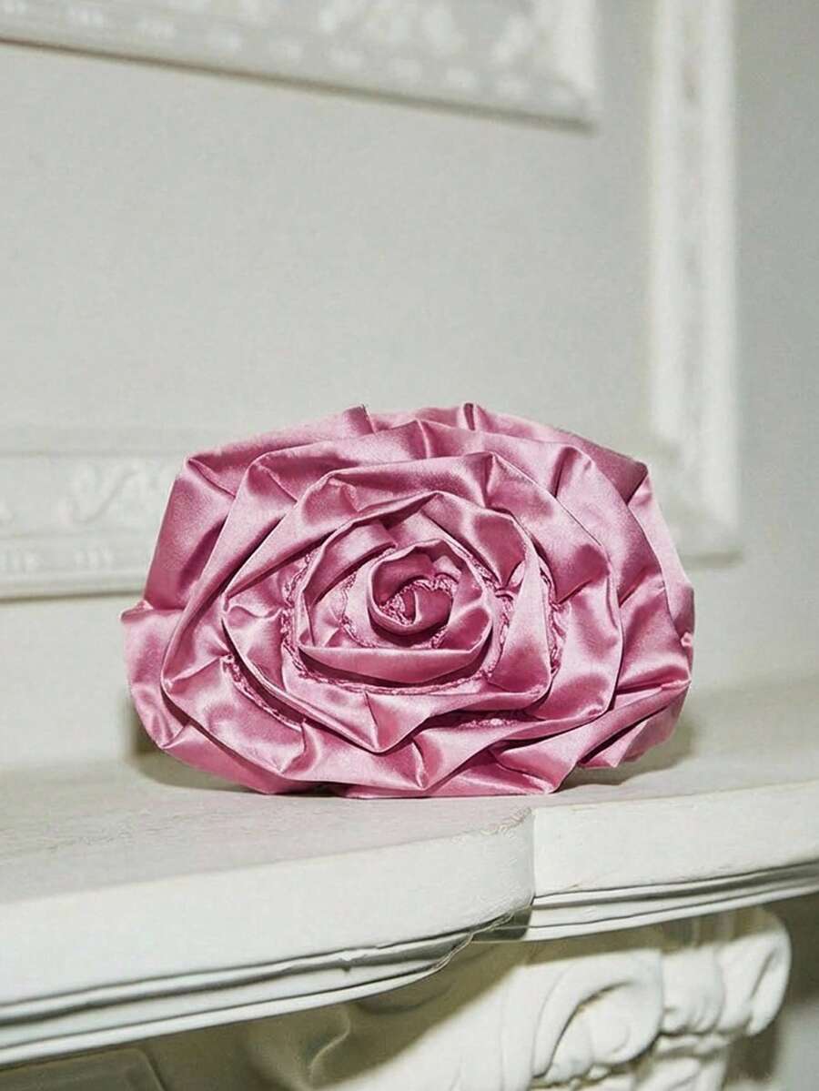 SHECARRY Ladies, Women Clutchs, Evening Bags, Pink Bag, Fashionable, Elegant, Simple, Personalized, Versatile, Red, Flower Shape, For Cocktail Party, Party, Prom, Club, Date, Birthday, Evening, Date Night, Valentine's Day - Pink - View 1