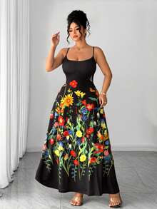 Elenzga 大码女式优雅碎花黄色无袖连衣裙，舒适短袖夏季连衣裙，适合度假、海滩、毕业典礼、节日、情人节、音乐节、母亲节、万圣节、感恩节、复活节、国庆节、舞会、约会、派对、婚礼、郊游等场合。 - 黑色 - 查看 7