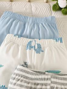 5件套新生儿男女通用可爱套装：连体衣+裤子+帽子，夏季 - 彩色 - 查看 6