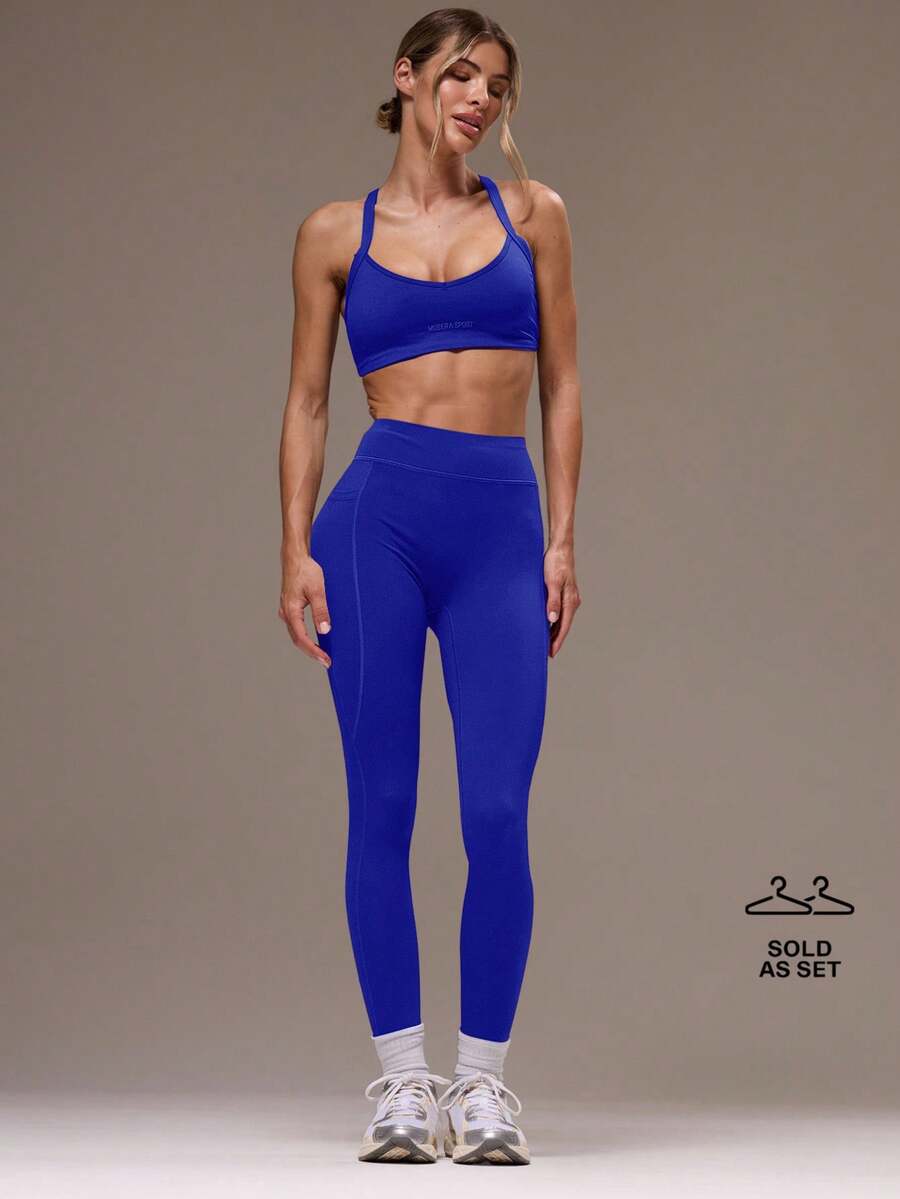 Musera Sport Women Cross Back Top & Leggings Sports Sets Gym Fitness - Royal Blue - View 1